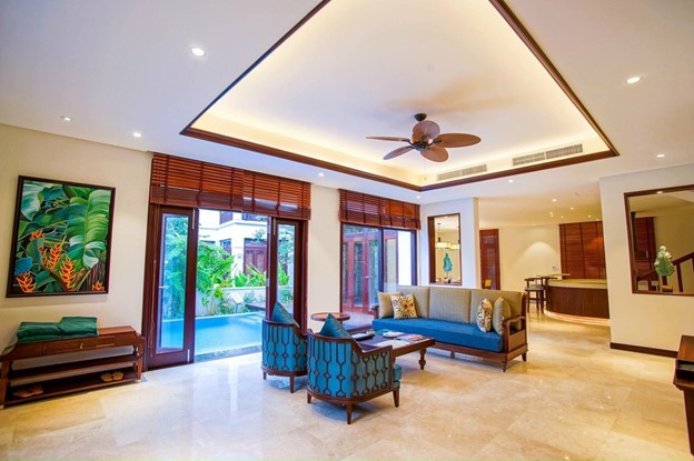 Quạt trần MR VŨ Casa lắp phòng khách căn Villa cao cấp